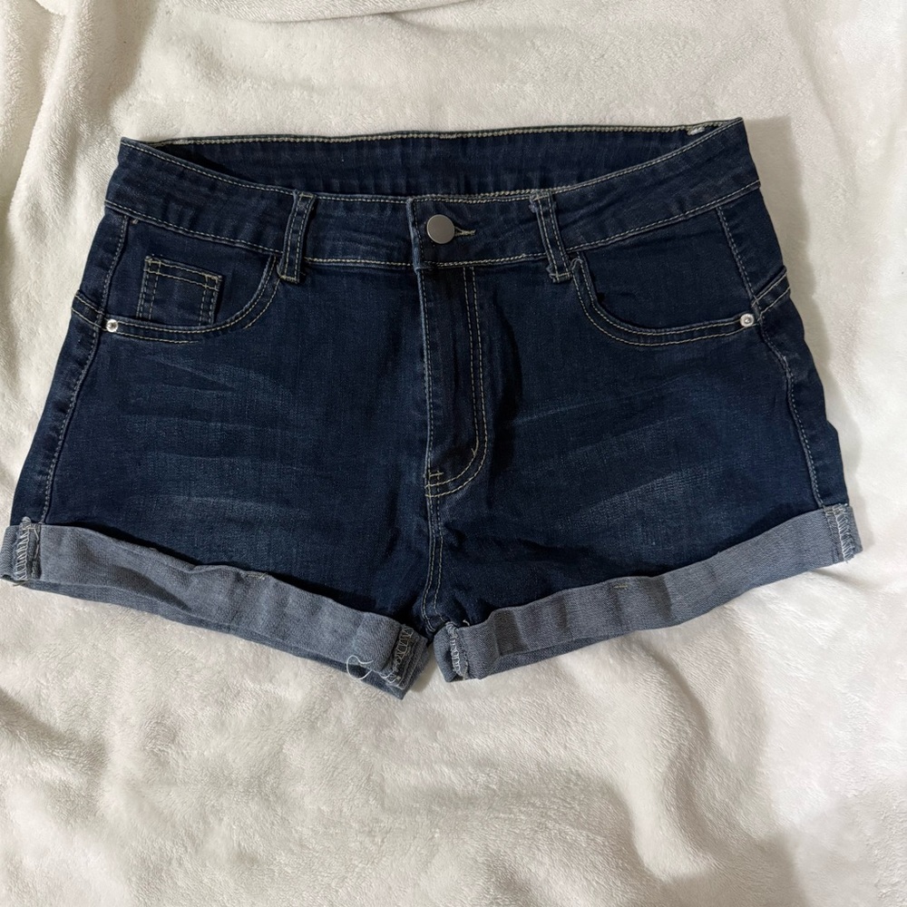 SHEIN Dark washed denim shorts